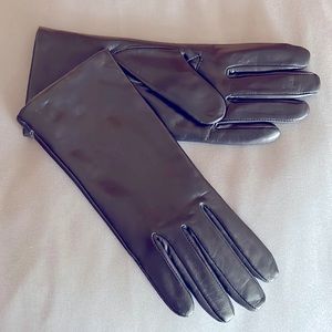 Land’s End leather gloves with cashmere lining - black